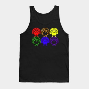 Cute Funny Rainbow Gay Pride Turkeys Thanksgiving Holiday Tank Top